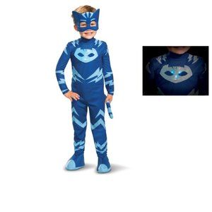 Toddler PJ Masks Catboy Light Up Halloween Costume 3T/4T Jumpsuit, Cape & Mask